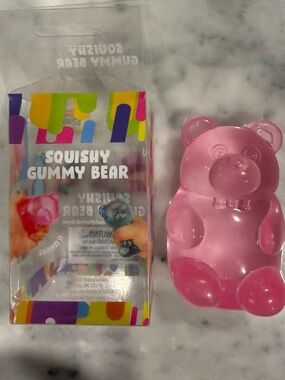 Squishy Gummy Bear Pink Stress Toy